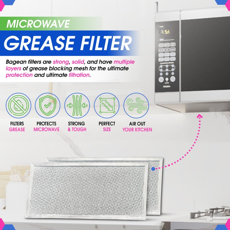 Bagean Microwave Filter Replacement 5.78"" x 12.91"" Fits W10208631A Whirlpool Microwave Filter - Aluminum Mesh Screen Grease Filter - Freshens and Filters Kitchen Air in Over the Range Oven Vent Fan - Image 2